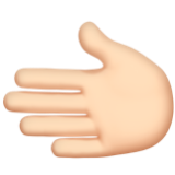 Apple(iPhone) Leftwards Hand: Light Skin Tone Emoji