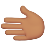 Apple(iPhone) Leftwards Hand: Medium Skin Tone Emoji