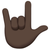 Apple(iPhone) Love-You Gesture: Dark Skin Tone Emoji