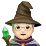 Apple(iPhone) Mage: Light Skin Tone Emoji