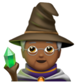 Apple(iPhone) Mage: Medium-Dark Skin Tone Emoji