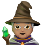 Apple(iPhone) Mage: Medium Skin Tone Emoji