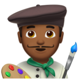 Apple(iPhone) Man Artist: Medium-Dark Skin Tone Emoji