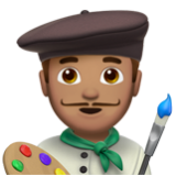 Apple(iPhone) Man Artist: Medium Skin Tone Emoji