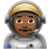 Apple(iPhone) Man Astronaut: Medium-Dark Skin Tone Emoji