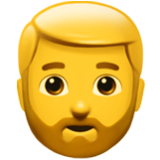 Apple(iPhone) Man: Beard Emoji