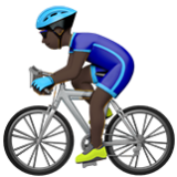 Apple(iPhone) Man Biking: Dark Skin Tone Emoji