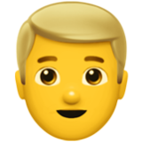 Apple(iPhone) Man: Blond Hair Emoji