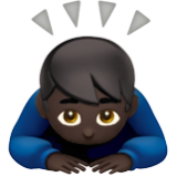 Apple(iPhone) Man Bowing: Dark Skin Tone Emoji