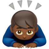 Apple(iPhone) Man Bowing: Medium-Dark Skin Tone Emoji