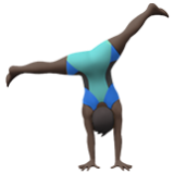 Apple(iPhone) Man Cartwheeling: Dark Skin Tone Emoji