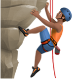 Apple(iPhone) Man Climbing: Medium Skin Tone Emoji