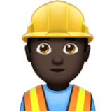 Apple(iPhone) Man Construction Worker: Dark Skin Tone Emoji