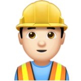 Apple(iPhone) Man Construction Worker: Light Skin Tone Emoji