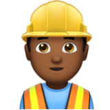 Apple(iPhone) Man Construction Worker: Medium-Dark Skin Tone Emoji