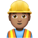 Apple(iPhone) Man Construction Worker: Medium Skin Tone Emoji