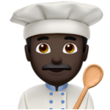 Apple(iPhone) Man Cook: Dark Skin Tone Emoji