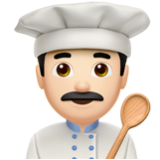 Apple(iPhone) Man Cook: Light Skin Tone Emoji