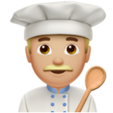 Apple(iPhone) Man Cook: Medium-Light Skin Tone Emoji