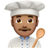 Apple(iPhone) Man Cook: Medium Skin Tone Emoji