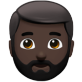 Apple(iPhone) Man: Dark Skin Tone, Beard Emoji