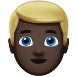 Apple(iPhone) Man: Dark Skin Tone, Blond Hair Emoji