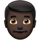 Apple(iPhone) Man: Dark Skin Tone Emoji