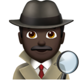 Apple(iPhone) Man Detective: Dark Skin Tone Emoji