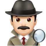 Apple(iPhone) Man Detective: Light Skin Tone Emoji