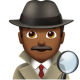 Apple(iPhone) Man Detective: Medium-Dark Skin Tone Emoji