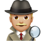 Apple(iPhone) Man Detective: Medium-Light Skin Tone Emoji