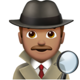 Apple(iPhone) Man Detective: Medium Skin Tone Emoji