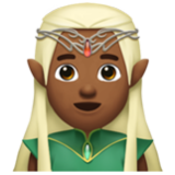 Apple(iPhone) Man Elf: Medium-Dark Skin Tone Emoji