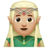 Apple(iPhone) Man Elf: Medium-Light Skin Tone Emoji