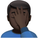 Apple(iPhone) Man Facepalming: Dark Skin Tone Emoji