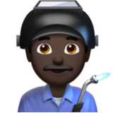 Apple(iPhone) Man Factory Worker: Dark Skin Tone Emoji