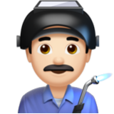 Apple(iPhone) Man Factory Worker: Light Skin Tone Emoji