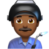 Apple(iPhone) Man Factory Worker: Medium-Dark Skin Tone Emoji