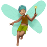 Apple(iPhone) Man Fairy: Medium Skin Tone Emoji