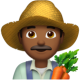 Apple(iPhone) Man Farmer: Medium-Dark Skin Tone Emoji