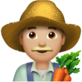 Apple(iPhone) Man Farmer: Medium-Light Skin Tone Emoji