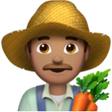 Apple(iPhone) Man Farmer: Medium Skin Tone Emoji