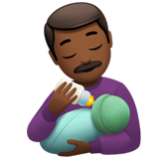 Apple(iPhone) Man Feeding Baby: Medium-Dark Skin Tone Emoji