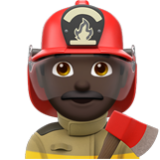 Apple(iPhone) Man Firefighter: Dark Skin Tone Emoji