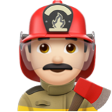 Apple(iPhone) Man Firefighter: Light Skin Tone Emoji