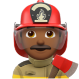 Apple(iPhone) Man Firefighter: Medium-Dark Skin Tone Emoji