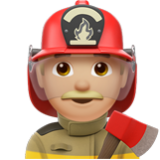 Apple(iPhone) Man Firefighter: Medium-Light Skin Tone Emoji