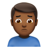 Apple(iPhone) Man Frowning: Medium-Dark Skin Tone Emoji