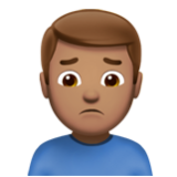 Apple(iPhone) Man Frowning: Medium Skin Tone Emoji