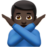 Apple(iPhone) Man Gesturing No: Dark Skin Tone Emoji